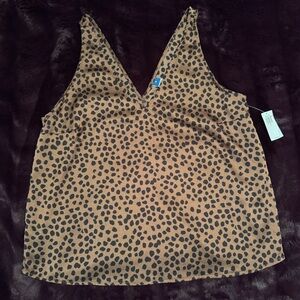 Old Navy Brown and Black Spotted Tank Top